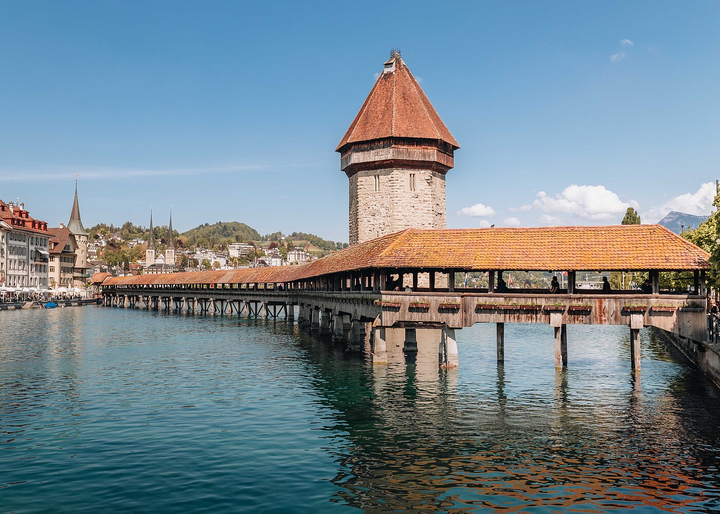 Blick auf die Kapellbrücke in Luzern