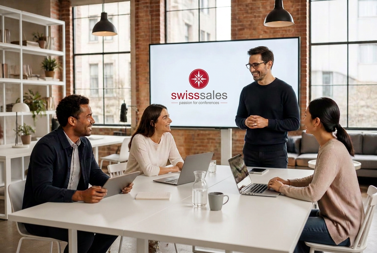 Swiss Sales Team im Loft-Büro