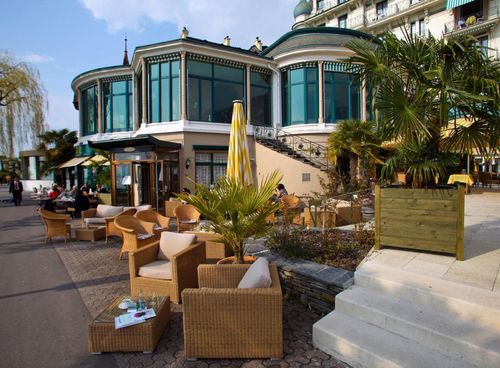 Terrasse Les Jardins de l'Eden am Seeufer